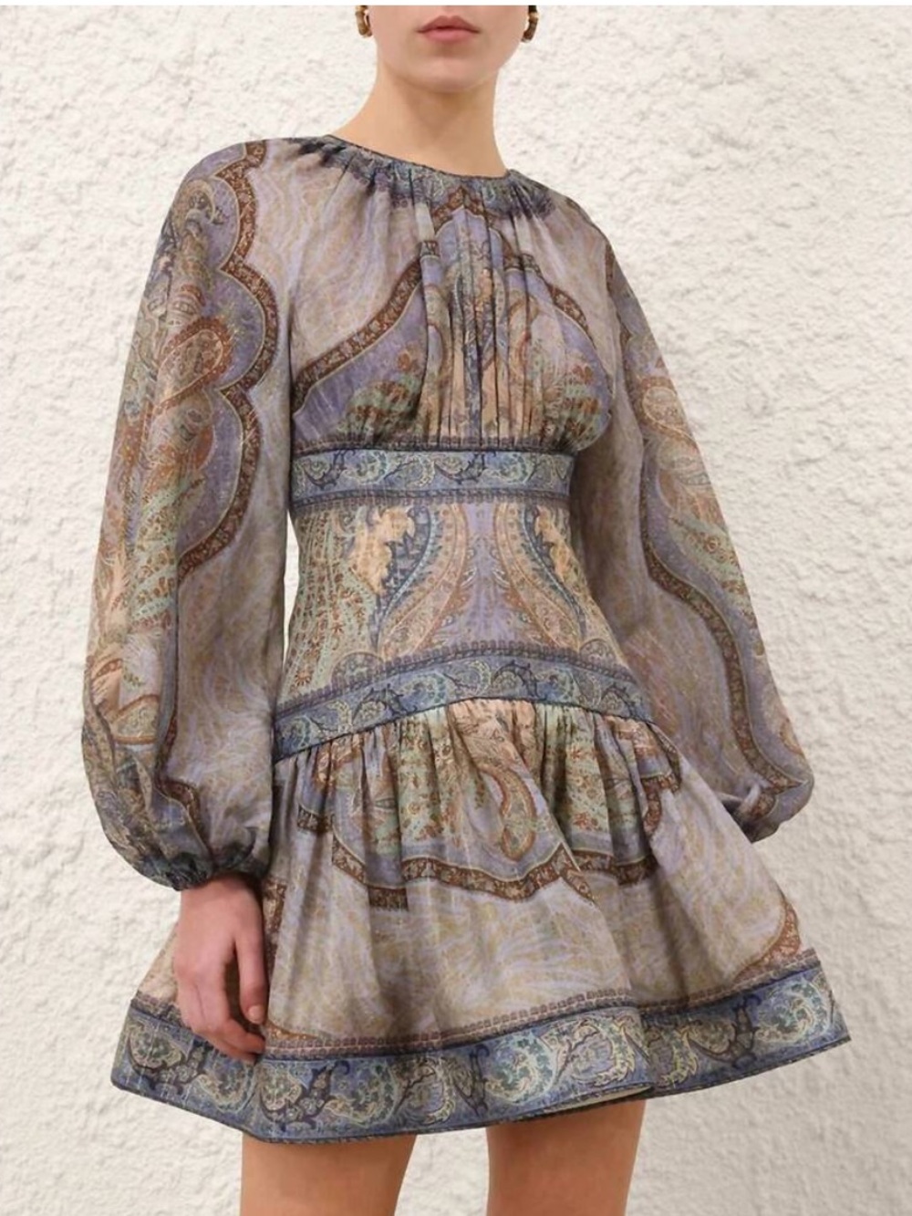 Zimmermann Wanderlust Mini Dress Tapestry Blue NWT